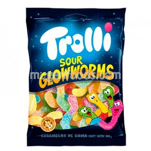 Gomitas Ácidas Glowworms 100g Trolli