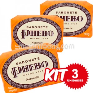 (Kit 3 Unidades) Jabón Naturelle 90g x 3 - Phebo