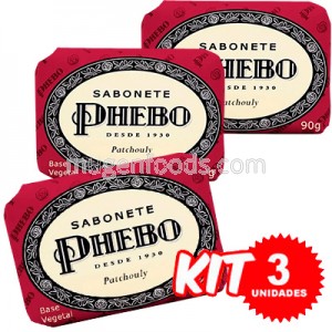 (Kit 3 Unidades) Jabón Patchouli 90g x 3 - Phebo