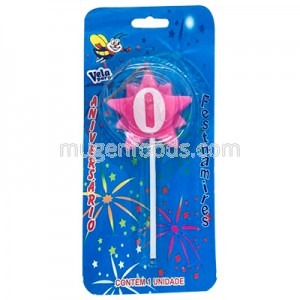 Vela Estrella Nº0 Rosada Festhamires