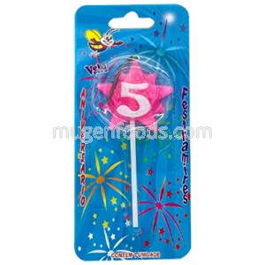 Vela Estrella Nº5 Rosada Festhamires