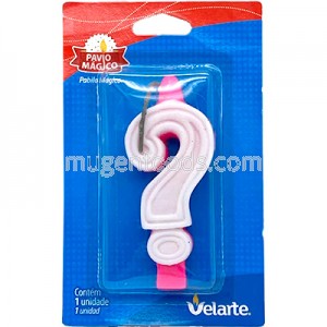 Vela Signo de Interrogación Rosada Velarte