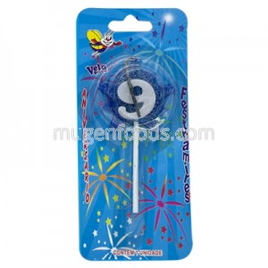 Vela Estrella Nº9 Azul Festhamires