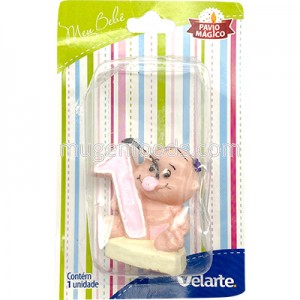 Vela Mágica Mi Primer Añito Rosada Velarte