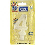 Vela Blanca con Mecha Mágica N°4 Bax