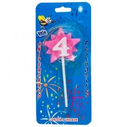 Vela Estrella Nº4 Rosada Festhamires