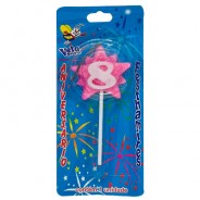 Vela Estrella Nº8 Rosada Festhamires