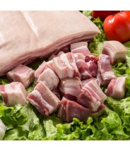 Costilla de Cerdo ((Con Cuero)) *Sin Hueso en Cubos 1kg COD.183
