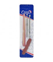 Kit Lujo (Lima Color, Palillo Marfil, Espátula Doble, Raspador y Lima de Espuma) Santa Clara